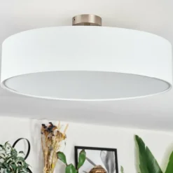 Lampes En Tissu-hofstein Foggia Plafonnier Nickel mat, 3 lumières
