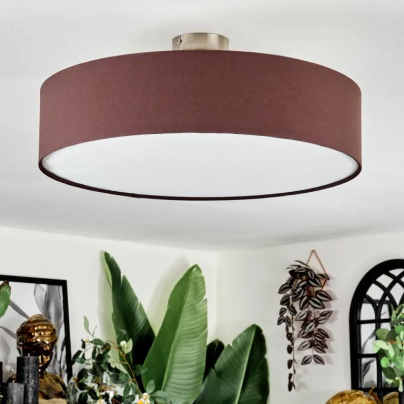 Lampes En Tissu-hofstein Foggia Plafonnier Nickel mat, 3 lumières