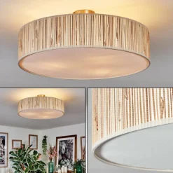 Lampes En Tissu-hofstein Foggia Plafonnier Nickel mat, 3 lumières