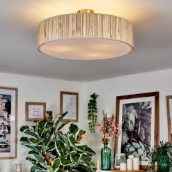 Lampes En Tissu-hofstein Foggia Plafonnier Nickel mat, 3 lumières