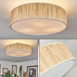Lampes En Tissu-hofstein Foggia Plafonnier Nickel mat, 3 lumières