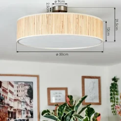 Lampes En Tissu-hofstein Foggia Plafonnier Nickel mat, 3 lumières