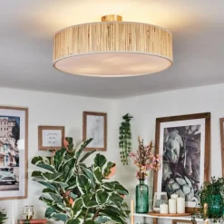 Lampes En Tissu-hofstein Foggia Plafonnier Nickel mat, 3 lumières