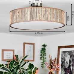 Lampes En Tissu-hofstein Foggia Plafonnier Nickel mat, 3 lumières