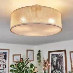 Lampes En Tissu-hofstein Foggia Plafonnier Nickel mat, 3 lumières