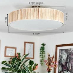 Lampes En Tissu-hofstein Foggia Plafonnier Nickel mat, 3 lumières