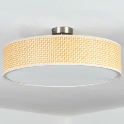 Lampes En Tissu-hofstein Foggia Plafonnier Nickel mat, 3 lumières