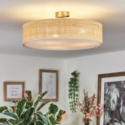 Lampes En Tissu-hofstein Foggia Plafonnier Nickel mat, 3 lumières