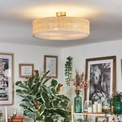 Lampes En Tissu-hofstein Foggia Plafonnier Nickel mat, 3 lumières