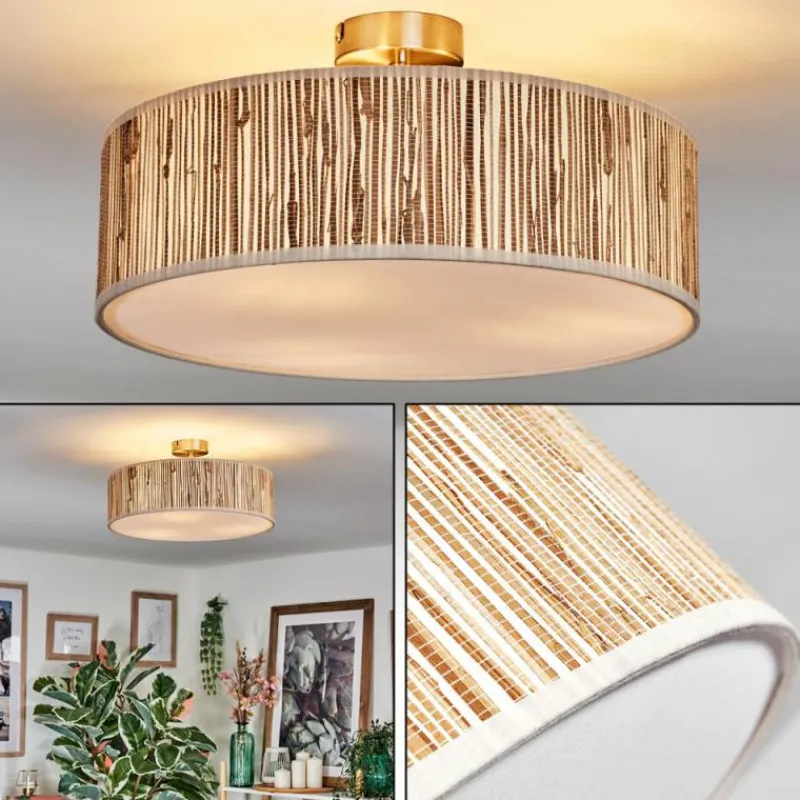 Lampes En Tissu-hofstein Foggia Plafonnier Nickel mat, 3 lumières