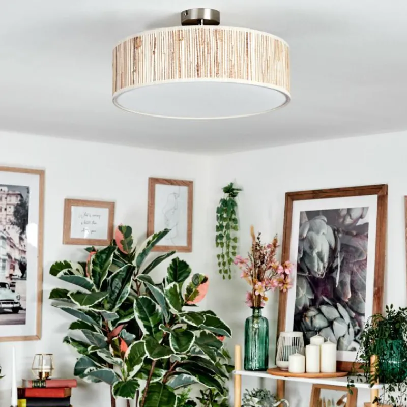 Lampes En Tissu-hofstein Foggia Plafonnier Nickel mat, 3 lumières