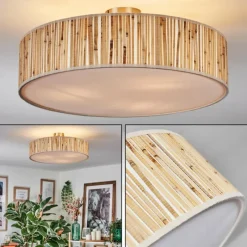 Lampes En Tissu-hofstein Foggia Plafonnier Nickel mat, 3 lumières