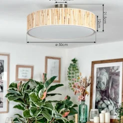 Lampes En Tissu-hofstein Foggia Plafonnier Nickel mat, 3 lumières