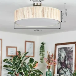 Lampes En Tissu-hofstein Foggia Plafonnier Nickel mat, 3 lumières