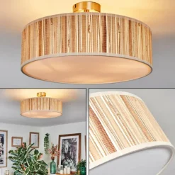 Lampes En Tissu-hofstein Foggia Plafonnier Nickel mat, 3 lumières