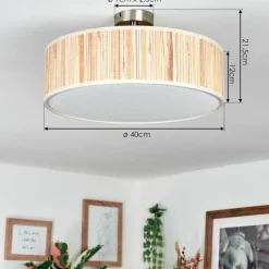 Lampes En Tissu-hofstein Foggia Plafonnier Nickel mat, 3 lumières