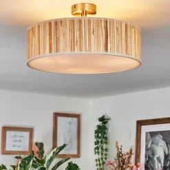 Lampes En Tissu-hofstein Foggia Plafonnier Nickel mat, 3 lumières