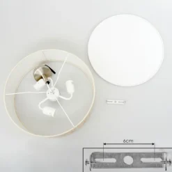 Lampes En Tissu-hofstein Foggia Plafonnier Nickel mat, 3 lumières