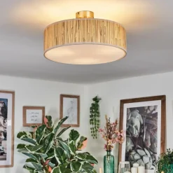 Lampes En Tissu-hofstein Foggia Plafonnier Nickel mat, 3 lumières