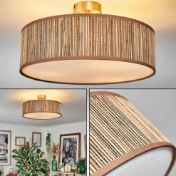 Lampes En Tissu-hofstein Foggia Plafonnier Nickel mat, 3 lumières