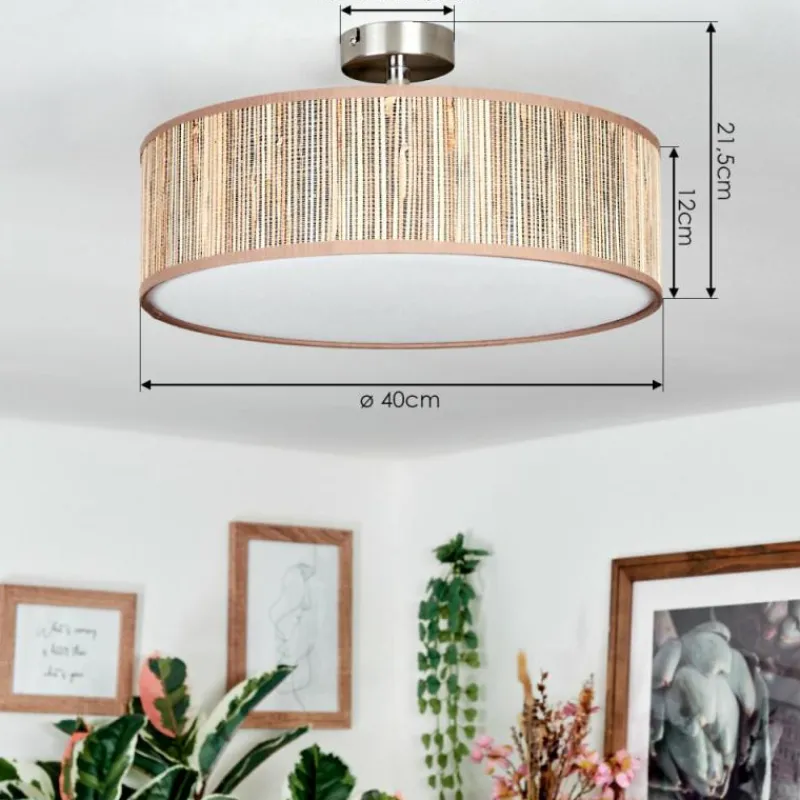 Lampes En Tissu-hofstein Foggia Plafonnier Nickel mat, 3 lumières