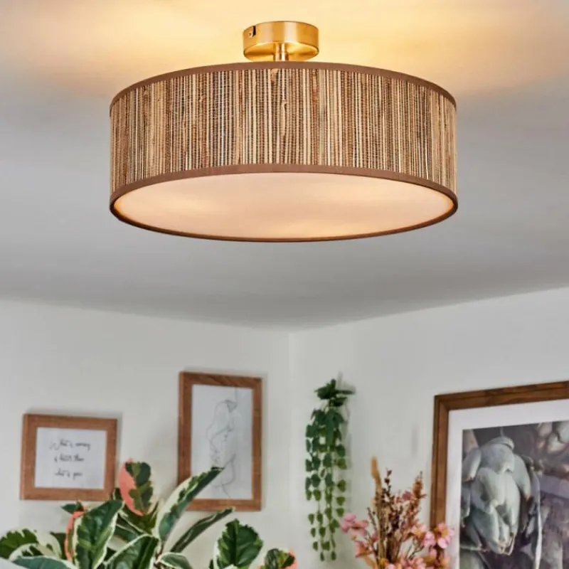 Lampes En Tissu-hofstein Foggia Plafonnier Nickel mat, 3 lumières