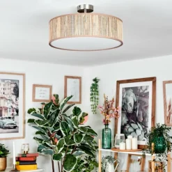 Lampes En Tissu-hofstein Foggia Plafonnier Nickel mat, 3 lumières