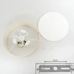 Lampes En Tissu-hofstein Foggia Plafonnier Nickel mat, 3 lumières