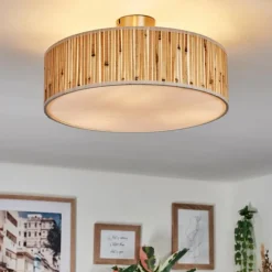 Lampes En Tissu-hofstein Foggia Plafonnier Nickel mat, 3 lumières