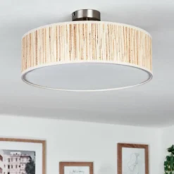 Lampes En Tissu-hofstein Foggia Plafonnier Nickel mat, 3 lumières