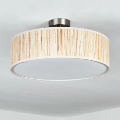 Lampes En Tissu-hofstein Foggia Plafonnier Nickel mat, 3 lumières