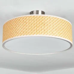 Lampes En Tissu-hofstein Foggia Plafonnier Nickel mat, 3 lumières