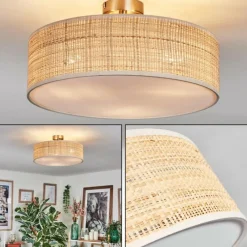 Lampes En Tissu-hofstein Foggia Plafonnier Nickel mat, 3 lumières
