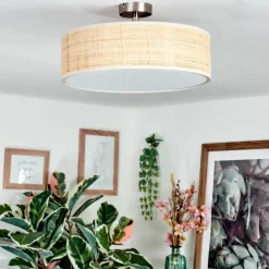 Lampes En Tissu-hofstein Foggia Plafonnier Nickel mat, 3 lumières