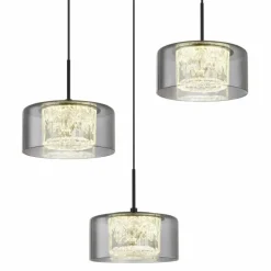 Suspension Verre Fumé-Luminaires Globo Lighting Fogsy Suspension LED Noir, 1 lumière