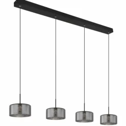 Suspension Verre Fumé-Luminaires Globo Lighting Fogsy Suspension LED Noir, 1 lumière