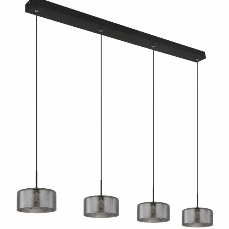 Suspension Verre Fumé-Luminaires Globo Lighting Fogsy Suspension LED Noir, 1 lumière