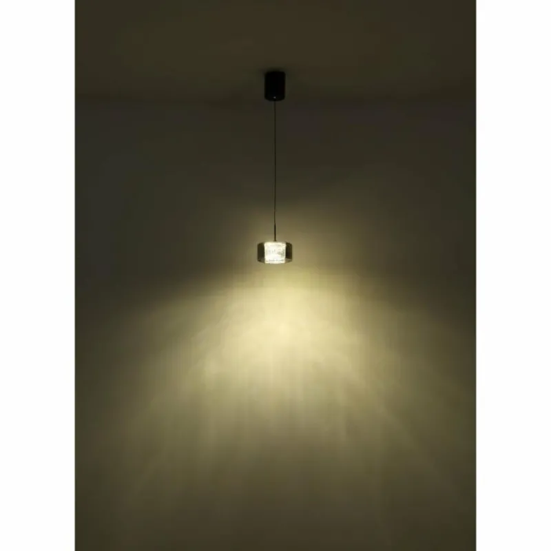 Suspension Verre Fumé-Luminaires Globo Lighting Fogsy Suspension LED Noir, 1 lumière