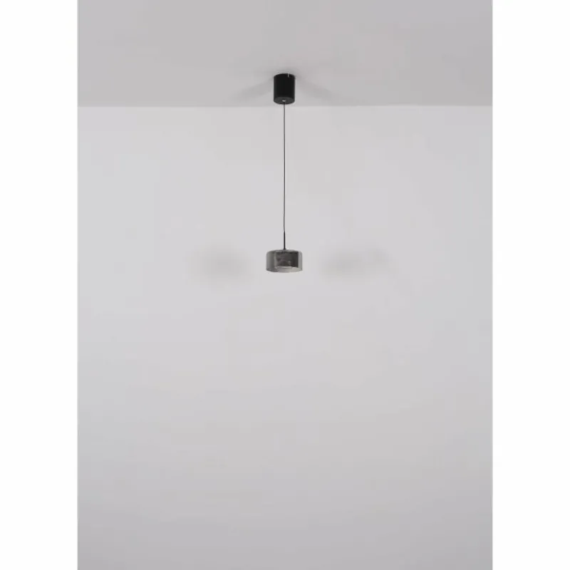 Suspension Verre Fumé-Luminaires Globo Lighting Fogsy Suspension LED Noir, 1 lumière