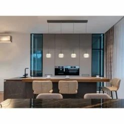 Suspension Verre Fumé-Luminaires Globo Lighting Fogsy Suspension LED Noir, 1 lumière