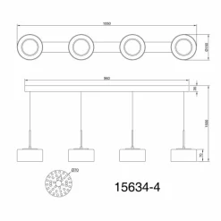 Suspension Verre Fumé-Luminaires Globo Lighting Fogsy Suspension LED Noir, 1 lumière