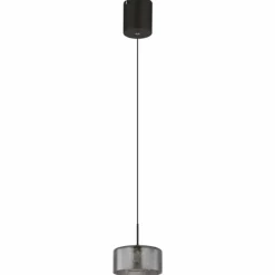 Suspension Verre Fumé-Luminaires Globo Lighting Fogsy Suspension LED Noir, 1 lumière