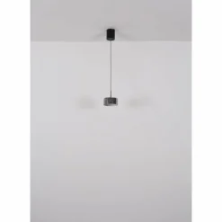 Suspension Verre Fumé-Luminaires Globo Lighting Fogsy Suspension LED Noir, 1 lumière