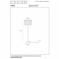Lampes En Tissu-Luminaires Lucide FOLD Lampadaire Noir, 1 lumière