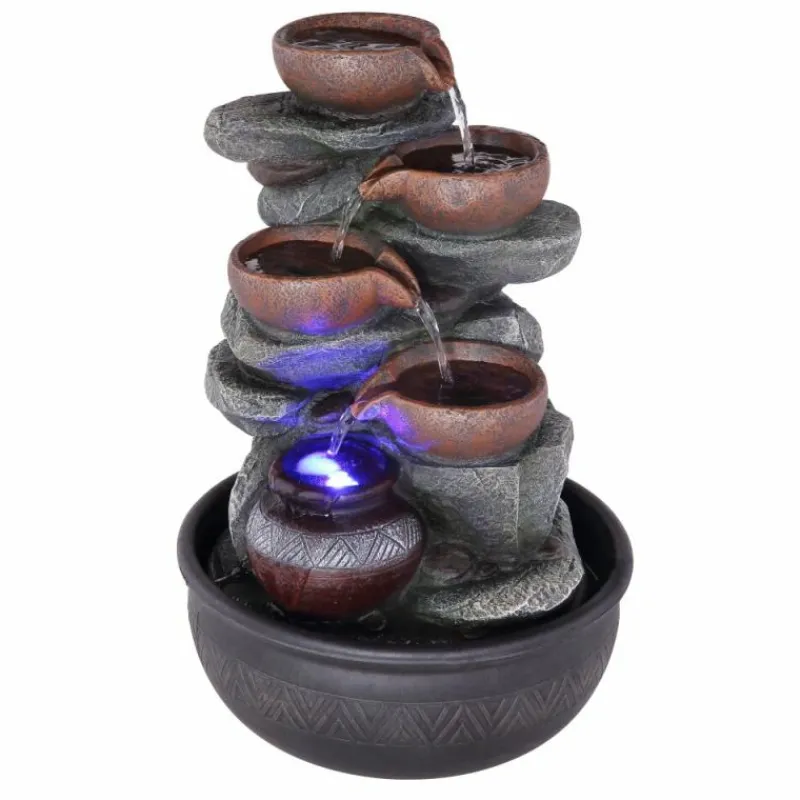 Luminaires Globo Lighting Fontaine Globo FONTANA Gris, Noir, 1 lumière, Changeur de couleurs