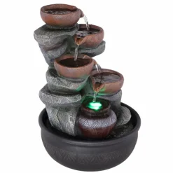 Luminaires Globo Lighting Fontaine Globo FONTANA Gris, Noir, 1 lumière, Changeur de couleurs