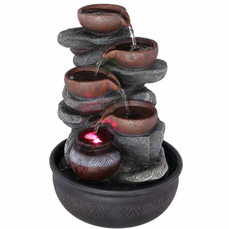 Luminaires Globo Lighting Fontaine Globo FONTANA Gris, Noir, 1 lumière, Changeur de couleurs