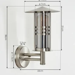 hofstein Forli Lampe murale d´extérieur Argenté, 1 lumière
