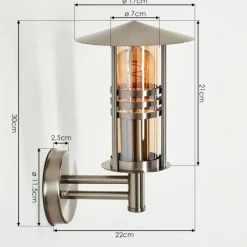 hofstein Forli Lampe murale d´extérieur Argenté, 1 lumière