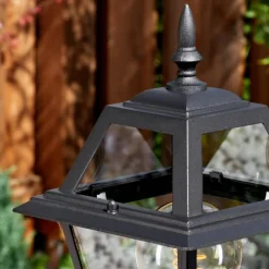 Luminaires Rustiques-hofstein Fornelos Luminaire extérieur, Eclairage de chemin Noir, 1 lumière, Détecteur de mouvement